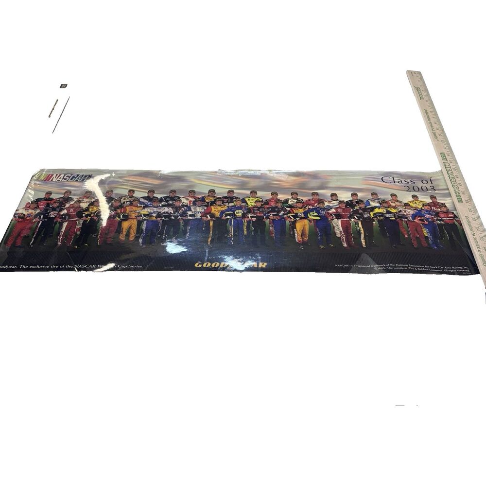 Nascar Poster Goodyear Class Of 2003. On The Wings Of Goodyear size 34*11 Vintag